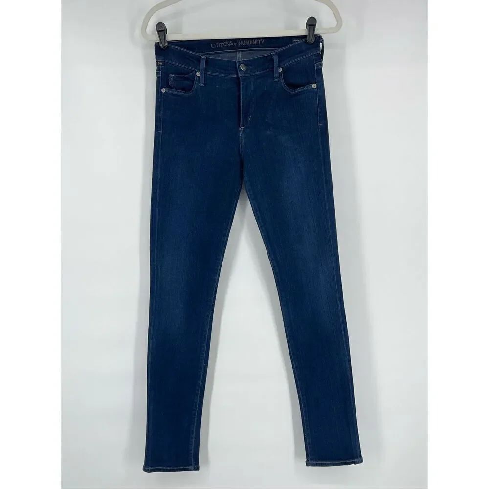 Citizens of Humanity Avedon Slick Skinny Leg Dark Wash Denim Size 32 Stretch EUC